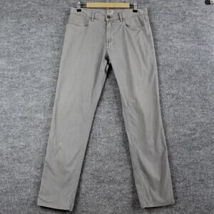 Faherty Pants Mens 32 Stretch Terry 5 Pocket Athletic Fit Gray Cotton Casual